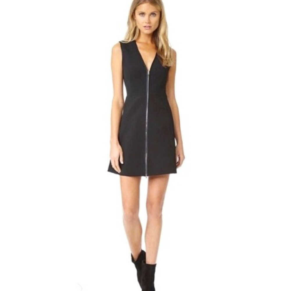 NWT RAG & BONE Sharon Black Cutout Skater Mini Dress Silk Trim 0
